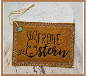 Stickdatei ITH - Postkarte Frohe Ostern Lieblingshase